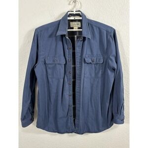 VTG L.L.Bean Shacket Mens Large Blue Plaid Flannel Lined Traditional Fit Cotton
